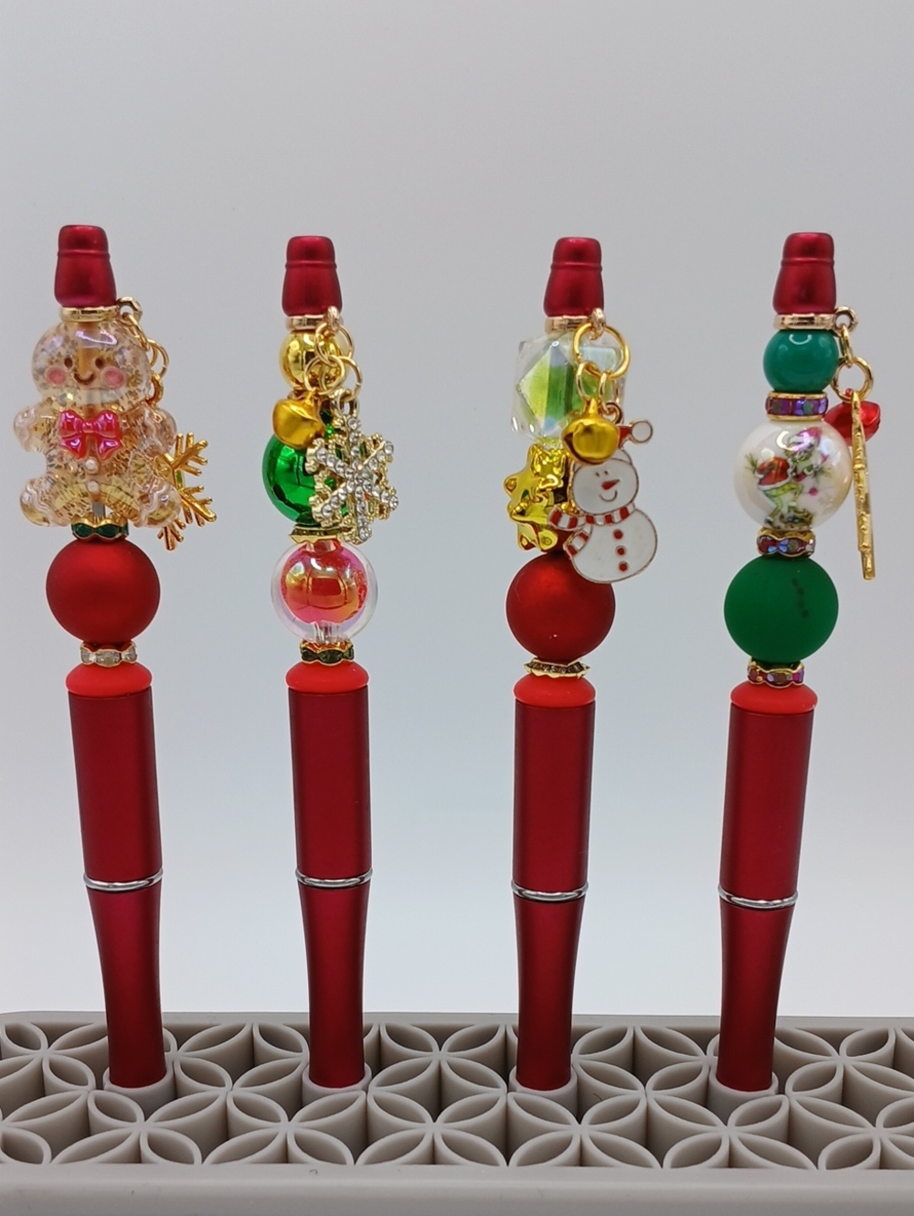 Festive  Beaded Holiday Pen Set